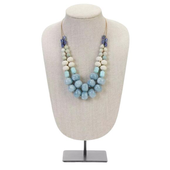 J. Jill Blue and Cream Beaded Necklace - Picture 5 of 5